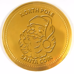 Giant Gold Santa Coin