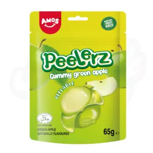 Amos Peelerz Gummy Green Apple Bag 65g